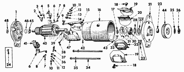Motor Generator-Delco-Remy Diagram and Parts List for  Cub Cadet Lawn Tractor